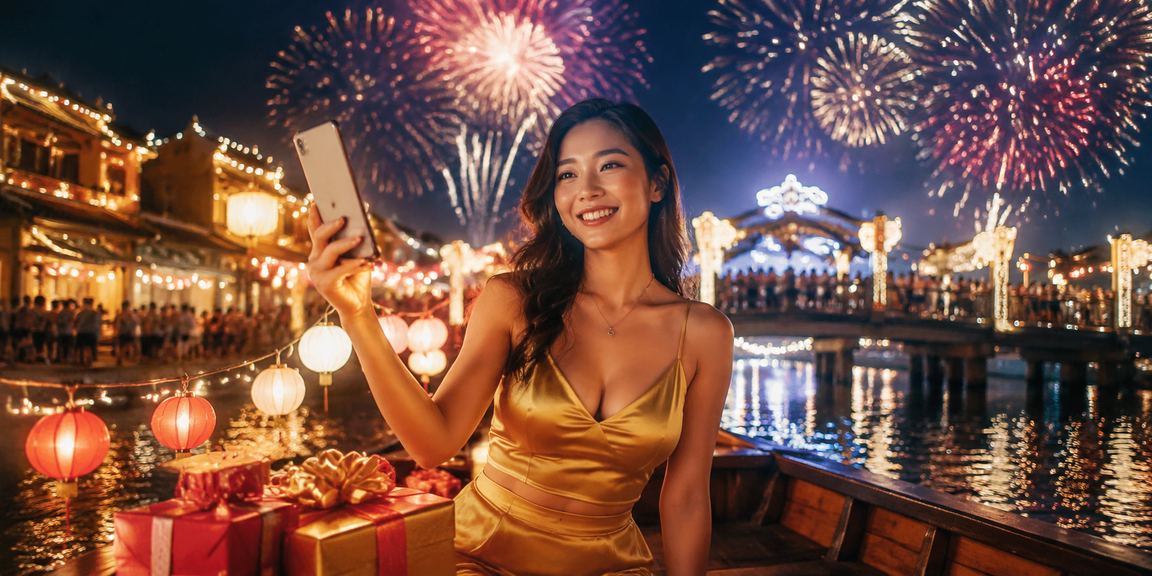 Người dùng đăng ký tài khoản casino trực tuyến tại chợ đêm Hội An trên điện thoại di động