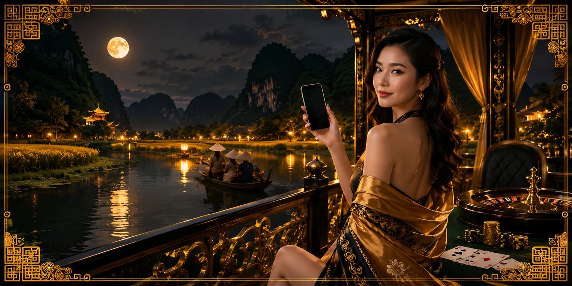 Người chơi Ninh Bình tham gia game bài trực tuyến trong khung cảnh thiên nhiên yên bình